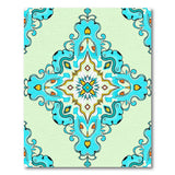 Teal Mandala Floral Floral Vintage Area Rug