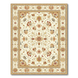 Ivory Traditional Persian Floral Beige and Neutral Area Rug