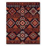 Southwestern Orange Bold Orange Southwestern Geometric Area Rug