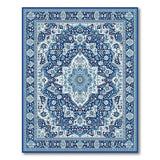 Traditional Persian Blue and Teal Indigo Blue Persian Medallion Area Rug