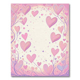 Romantic Pink Hearts Vines Area Rug