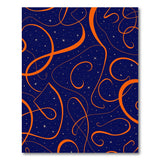 Orange Swirl Starry Navy Abstract Area Rug