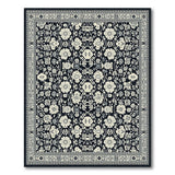 Traditional Persian Black and White Black White Persian Floral Area Rug