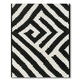 Bold Black and White Bold Black White Zigzag Geometric Area Rug