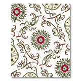 Red Sunburst Floral Vine Area Rug