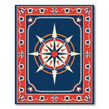Nautical Compass Rose Navy Area Rug