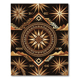 Southwestern Star Mandala Rug Black Gold