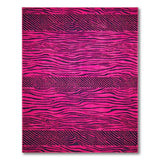 Boho Chic Pink Vibrant Pink Zebra Stripe Area Rug