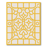 Golden Intricate Geometric Line Art Rug