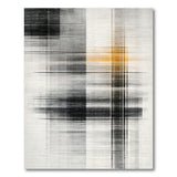 Abstract Geometric Grid Area Rug in Black White