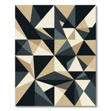 Geometric Triangle Area Rug in Beige Black