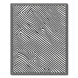 Zigzag Geometric Black White Area Rug