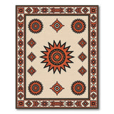 Orange Sunburst Tribal Area Rug