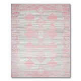 Pink Blush Pink Grey Heritage Tribal Area Rug