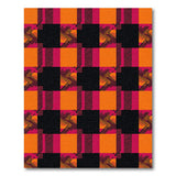 Vibrant Orange Pink Black Plaid Area Rug