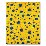 Vibrant Yellow Sunflower Area Rug with Blue Blooms