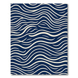Navy Blue Wavy Waves Area Rug