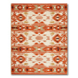 Southwestern Orange Terracotta Southwestern Geometric Area Rug