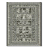 Black and White Intricate Black White Geometric Area Rug