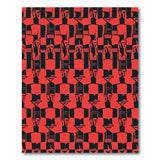 Bold Red Black Geometric Silhouette Area Rug