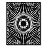 Black White Sunburst Geometric Area Rug