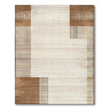 Textured Brown Tan Geometric Area Rug