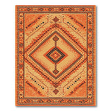 Vibrant Orange Southwestern Diamond Area Rug