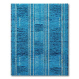 Blue White Striped Geometric Woven Rug