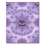 Purple Rainbow Bell Paw Print Boho Rug
