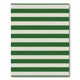 Green and Cream Striped Woven Area Rug