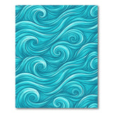 Blue Teal Wave Swirl Area Rug
