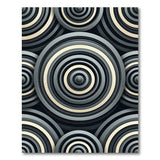 Modern Grey Concentric Circles Area Rug