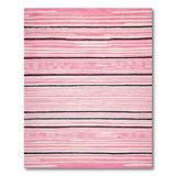 Vibrant Pink Black Striped Geometric Area Rug