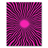 Bold Pink Black Sunburst Stripe Area Rug