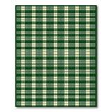 Rustic Farmhouse Classic Green Gingham Checkered Area Rug
