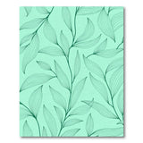 Elegant Green Leaf Line Art Area Rug