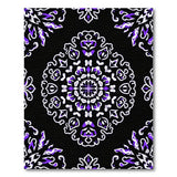 Purple Mandala Persian Area Rug on Black