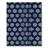 Navy Blue Snowflake Pattern Area Rug