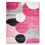 Pink Abstract Overlapping Circles Area Rug