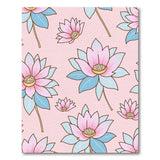 Blush Pink Lotus Flower Pattern Area Rug