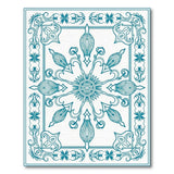 Teal Ornate Sunburst Persian Area Rug