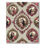 Victorian Romance Ornate Frame Pink Rug