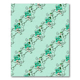 Whimsical Teal Flamingo Pattern Area Rug