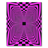 Hypnotic Pink Black Checkerboard Tunnel Area Rug