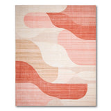 Abstract Wavy Pink Beige Area Rug