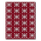 Geometric Modern Red Red Snowflake Geometric Area Rug
