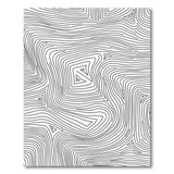 Black White Geometric Contour Lines Area Rug