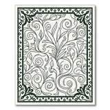 Ornate Green Vine Floral Area Rug