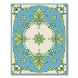 Elegant Blue Teal Floral Medallion Area Rug