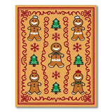 Multi-color and Patterns Festive Gingerbread Men Christmas Area Rug